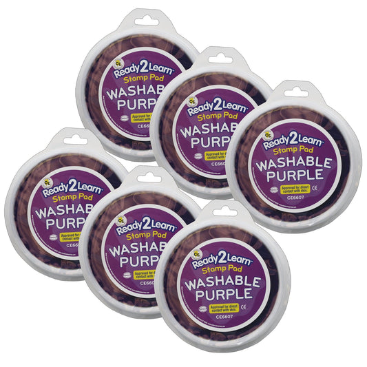 Jumbo Circular Washable Stamp Pad - Purple - 5.75" dia. - Pack of 6 - Loomini