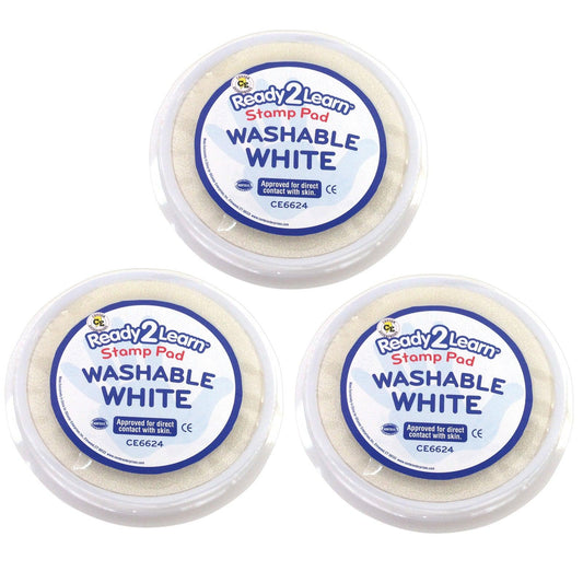 Jumbo Circular Washable Stamp Pad - White - 5.75" dia. - Pack of 3 - Loomini