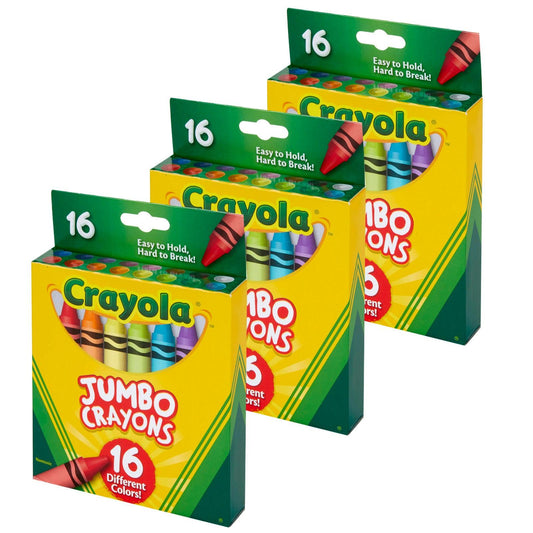 Jumbo Crayons, 16 Per Pack, 3 Packs - Loomini
