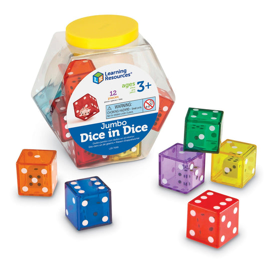 Jumbo Dice in Dice Jumbo Size Set, Pack of 12 - Loomini