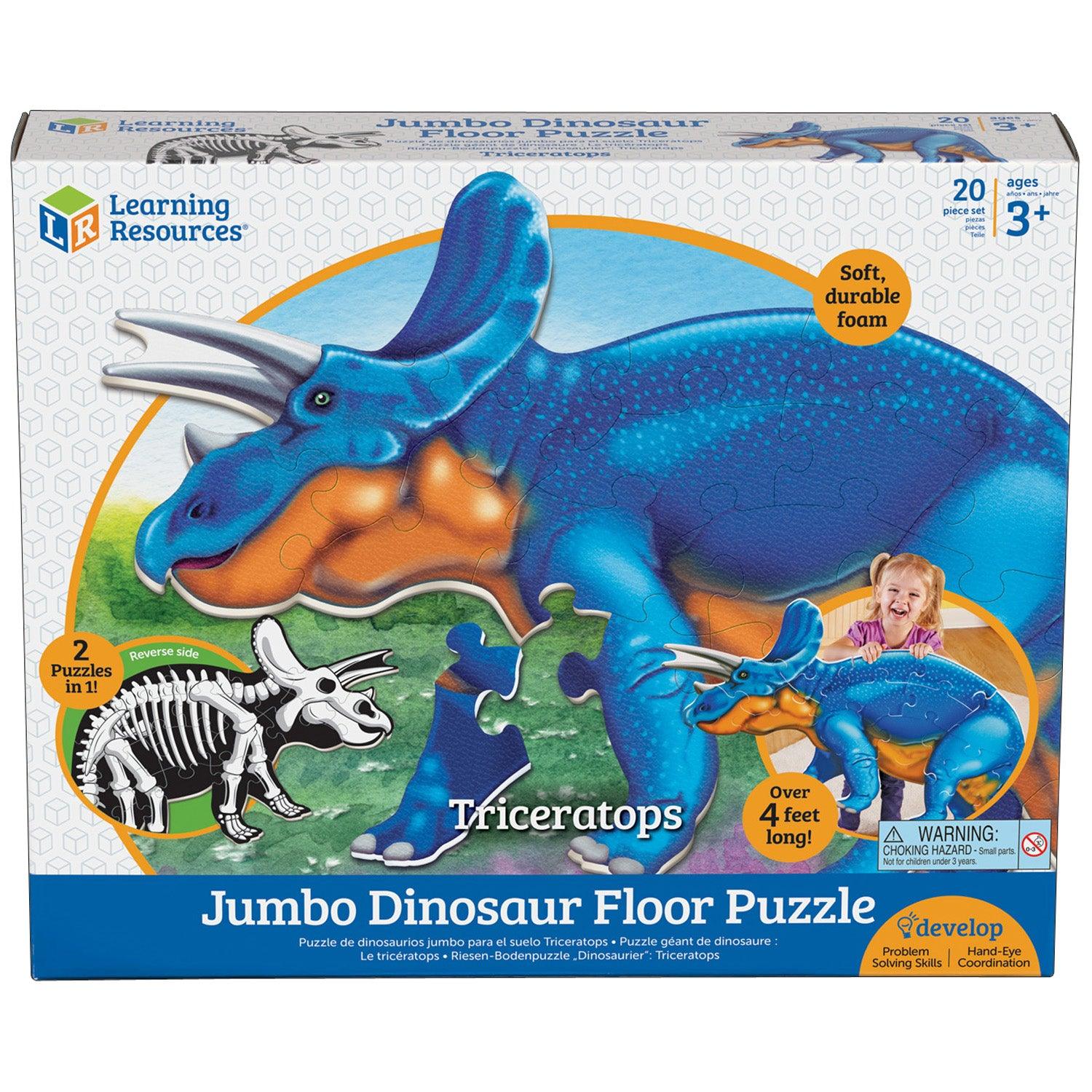 Jumbo Dinosaur Floor Puzzle Triceratops - Loomini