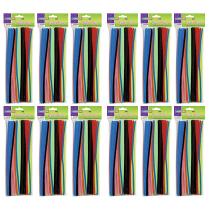 Jumbo Stems, Assorted, 12" x 6 mm, 100 Pieces Per Pack, 12 Packs - Loomini