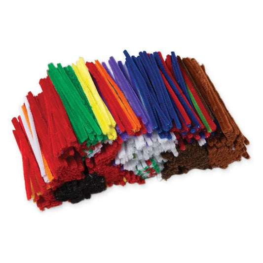 Jumbo Stems Classroom Pack, Assorted Colors, 6" x 6 mm, 1000 Pieces - Loomini