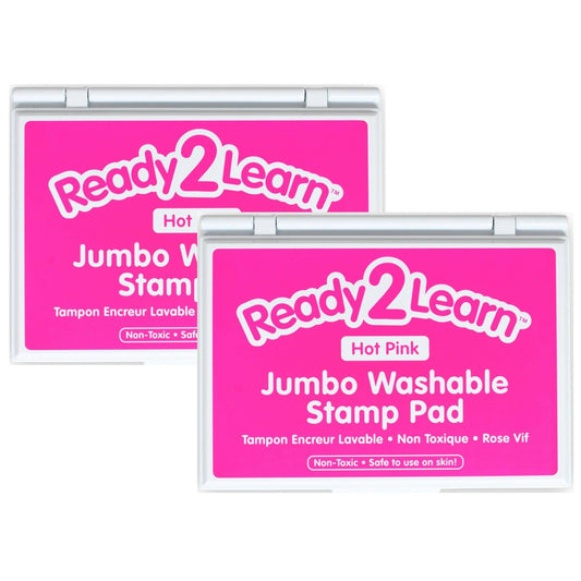 Jumbo Washable Stamp Pad - Hot Pink - 6.2"L x 4.1"W - Pack of 2 - Loomini