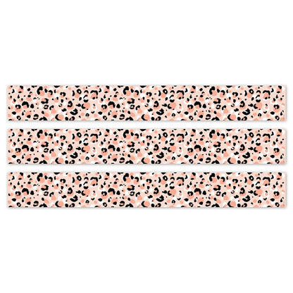 Jungle Friends Blush Leopard EZ Border, 48 Feet Per Pack, 3 Packs - Loomini