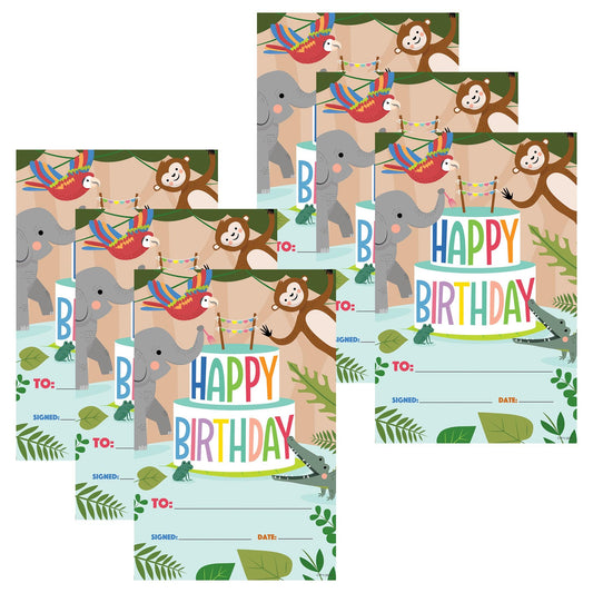 Jungle Friends Happy Birthday Awards, 30 Per Pack, 6 Packs - Loomini
