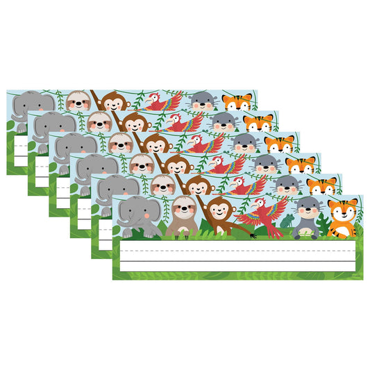 Jungle Friends Name Plates, 36 Per Pack, 6 Packs - Loomini