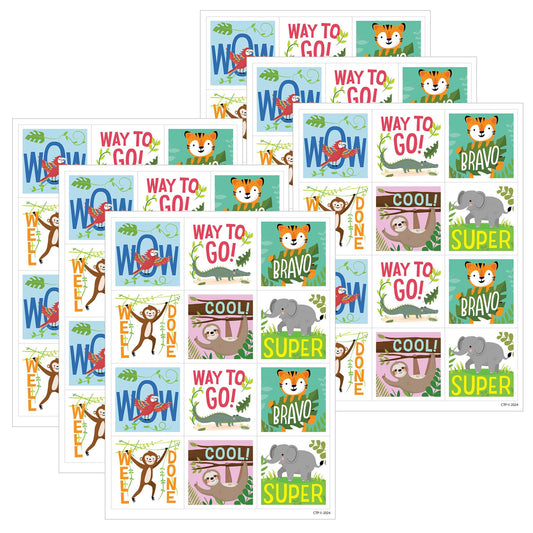 Jungle Friends Reward Stickers, 60 Per Pack, 6 Packs - Loomini