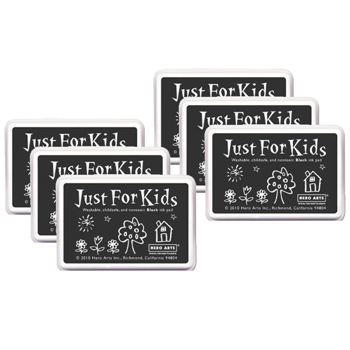 Just for Kids® Ink Pad, Black, Pack of 6 - Loomini