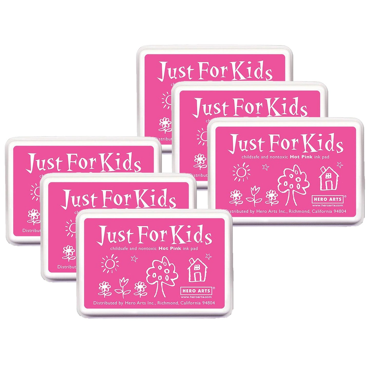 Just for Kids® Ink Pad, Hot Pink, Pack of 6 - Loomini