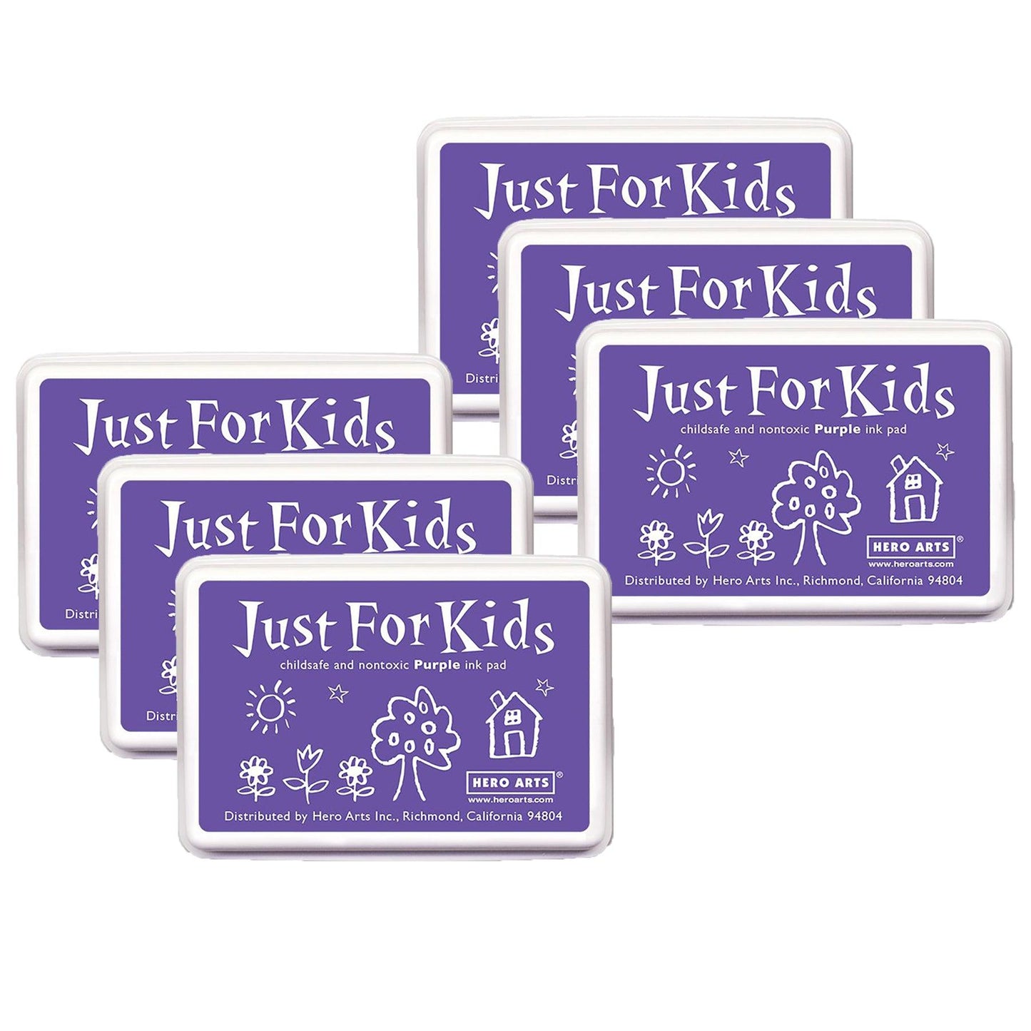 Just for Kids® Ink Pad, Purple, Pack of 6 - Loomini