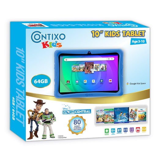 K103-A Blue 10-Inch Kids 64GB HD Tablet - Loomini