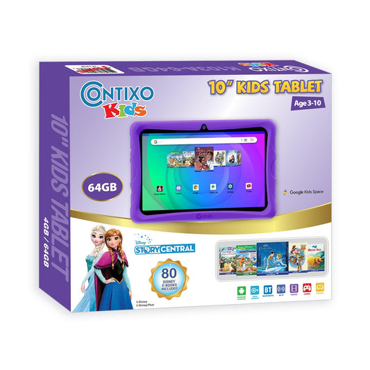 K103-A Purple 10-Inch Kids 64GB HD Tablet - Loomini