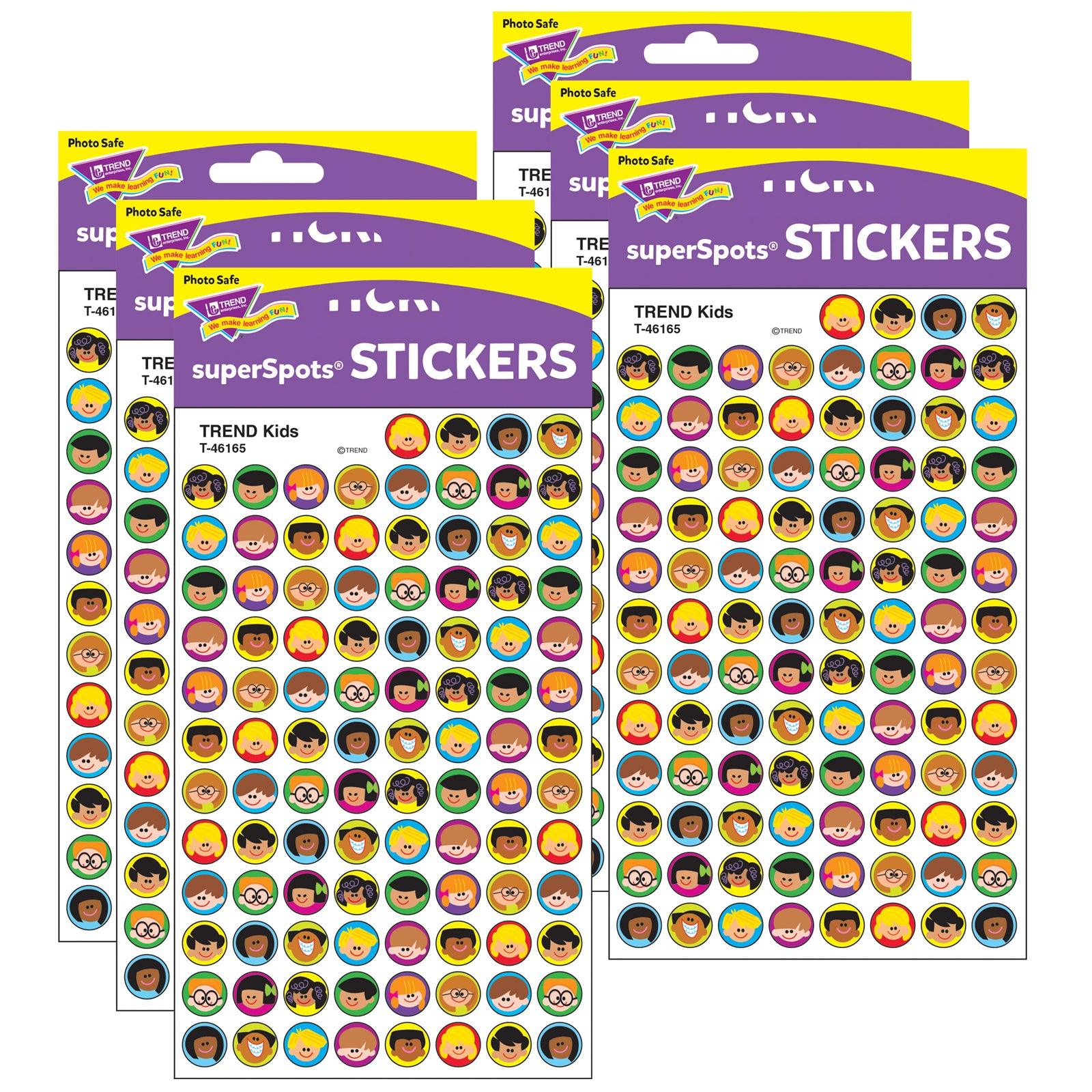 Kids superSpots® Stickers, 800 Per Pack, 6 Packs - Loomini