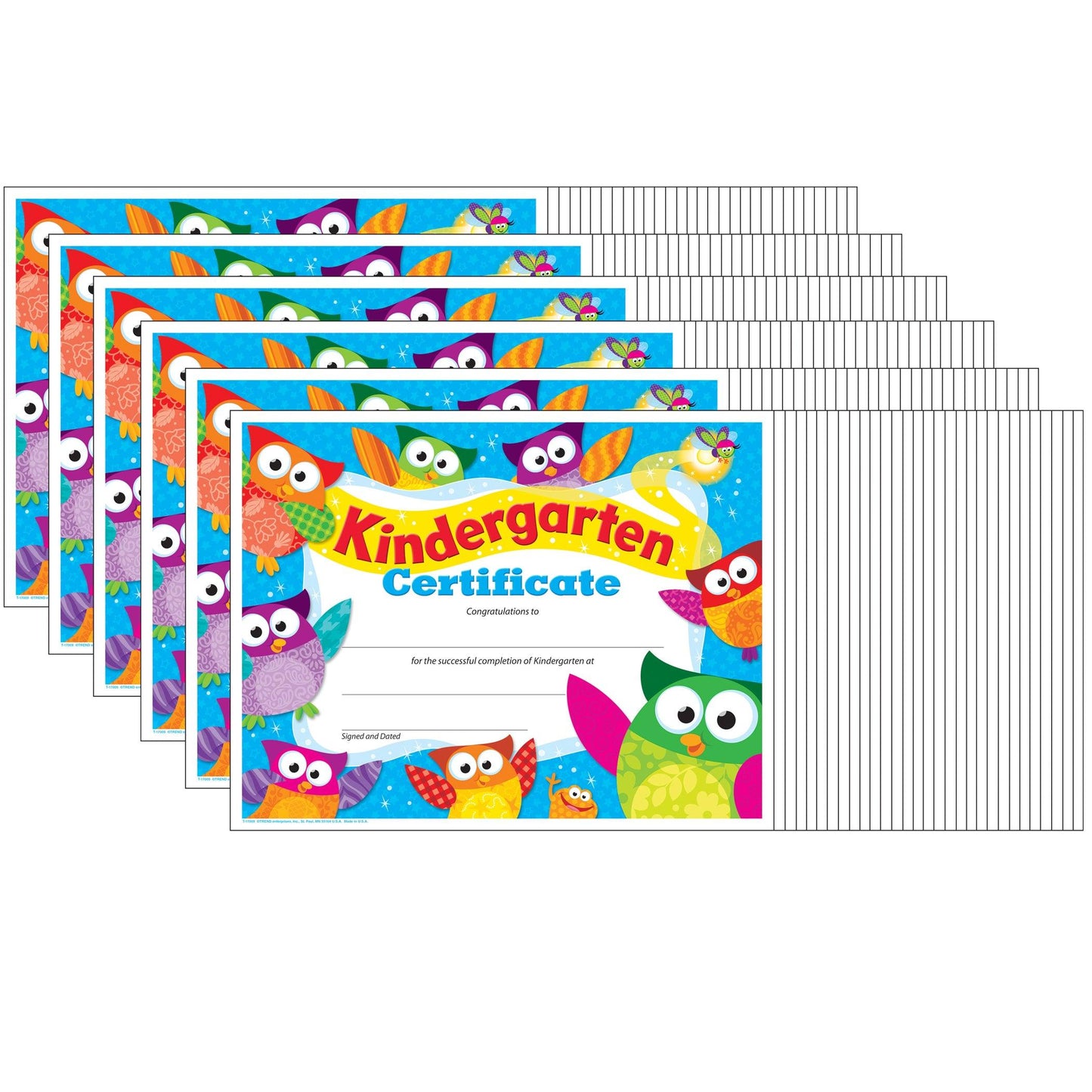 Kindergarten Certificate Owl-Stars!®, 30 Per Pack, 6 Packs - Loomini