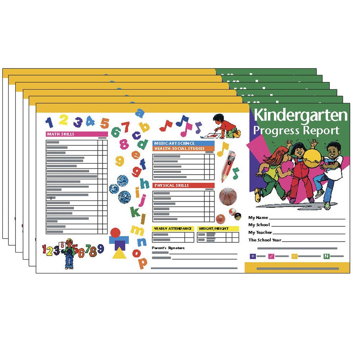 Kindergarten Progress Report, 10 Per Pack, 6 Packs - Loomini