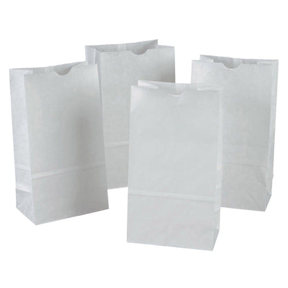 Kraft Bag, White, 6" x 3-5/8" x 11", 100 Bags - Loomini