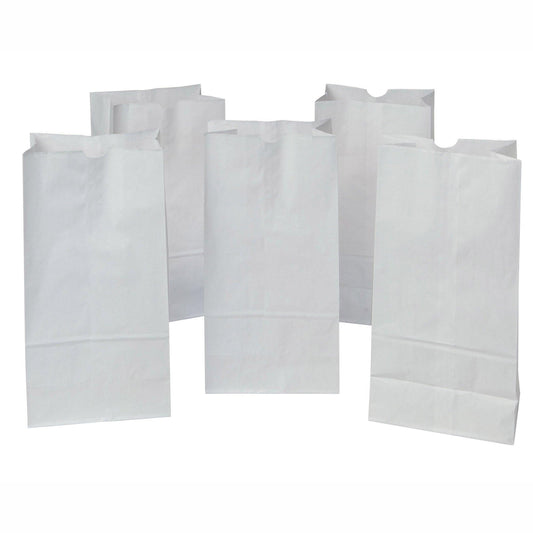Kraft Bag, White, 7-1/8" x 4-3/8" x 14", 50 Bags - Loomini