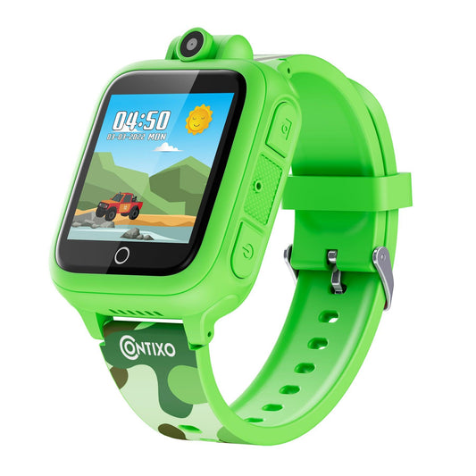 KW1 Smart Watch for Kids with Educational Games, HD Touch Screen, Camera, and MP3 Music Player, Green - Loomini