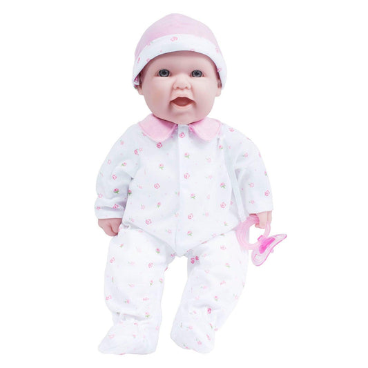 La Baby Soft 16" Baby Doll, Pink with Pacifier, Caucasian - Loomini