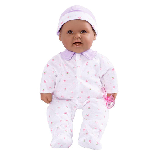 La Baby Soft 16" Baby Doll, Purple with Pacifier, Hispanic - Loomini