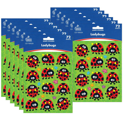 Ladybugs Shape Stickers, 72 Per Pack, 12 Packs - Loomini
