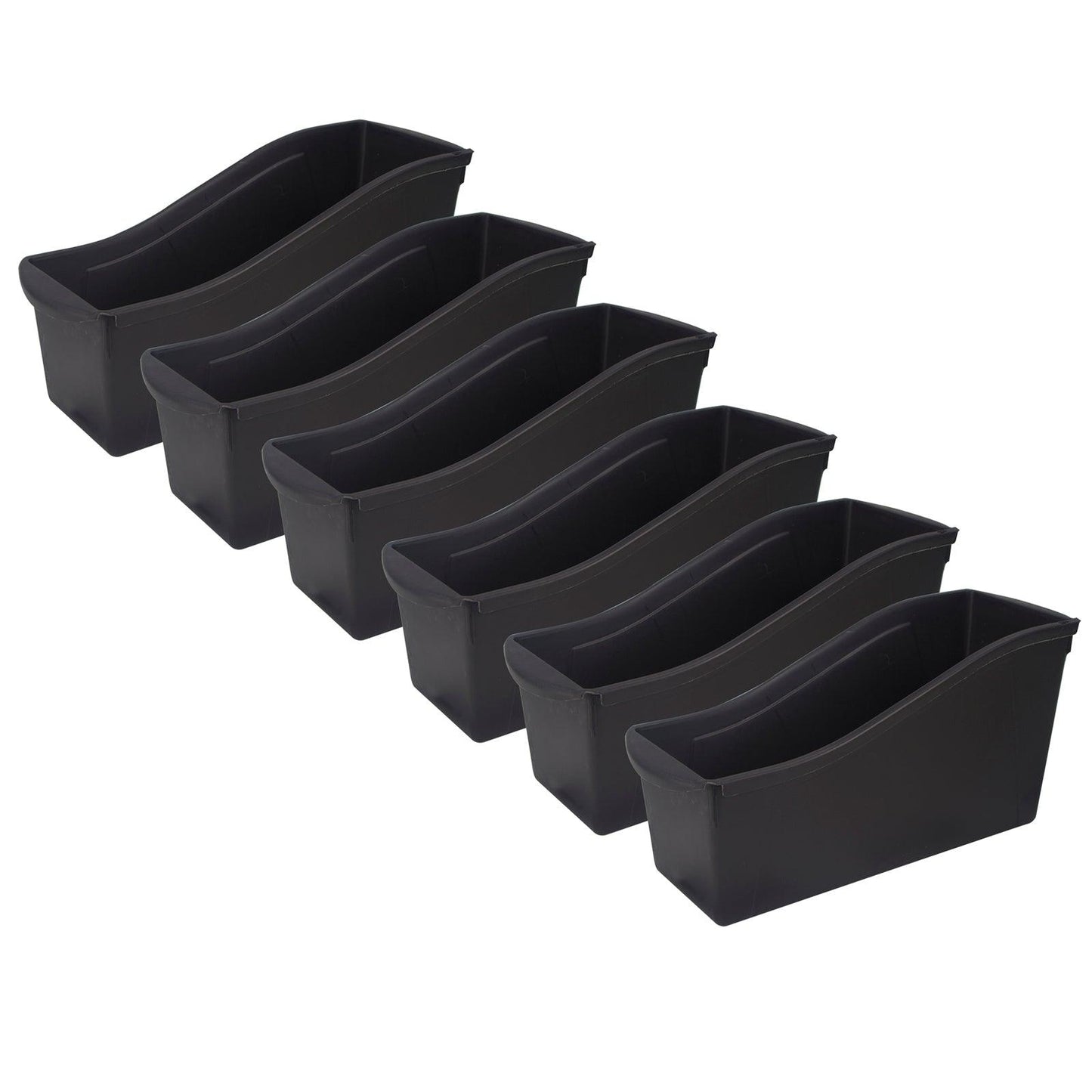 Large Book Bin, Black, Pack of 6 - Loomini