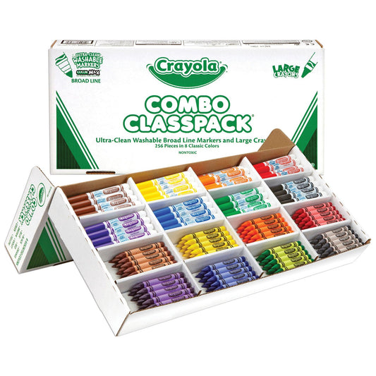 Large Crayons & Ultra Clean Washable Markers, 256 Count - Loomini