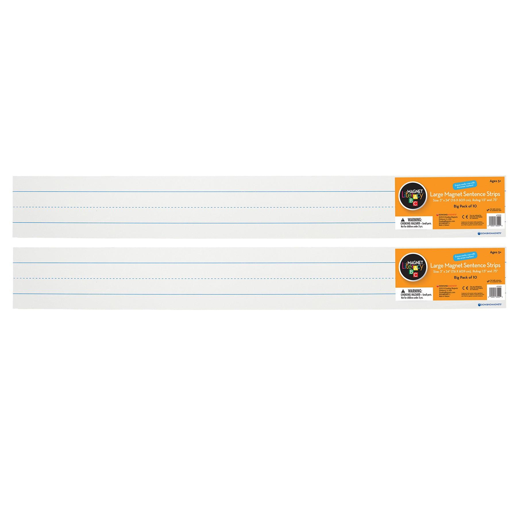 Large Magnetic Sentence Strips, 10 Pieces Per Pack, 2 Packs - Loomini