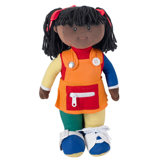 Learn-to-Dress Doll, Black Girl - Loomini