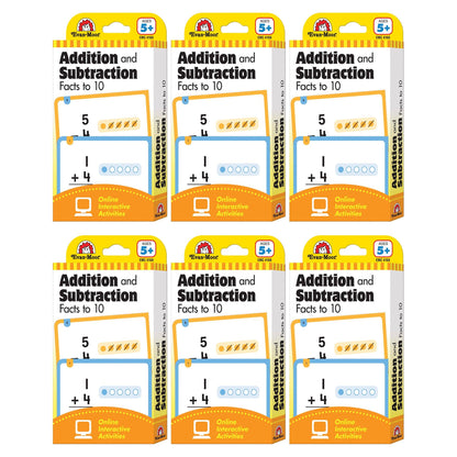 Learning Line: Addition and Subtraction Facts to 10, Grade 1+ (Age 5+) - 56 Flashcards Per Pack, 6 Packs - Loomini