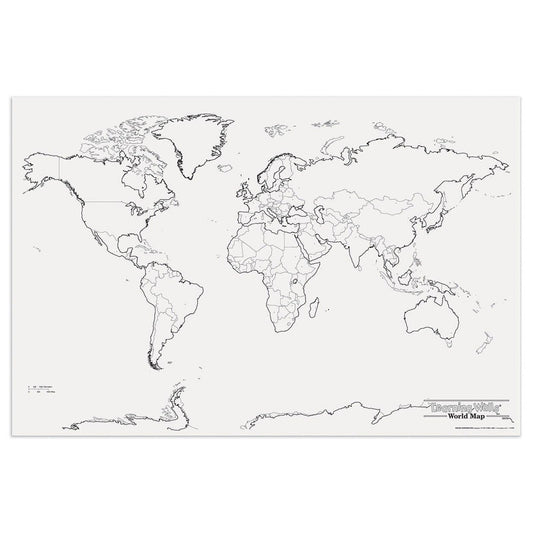 Learning Walls, World Map, 48" x 72", 1 Piece - Loomini
