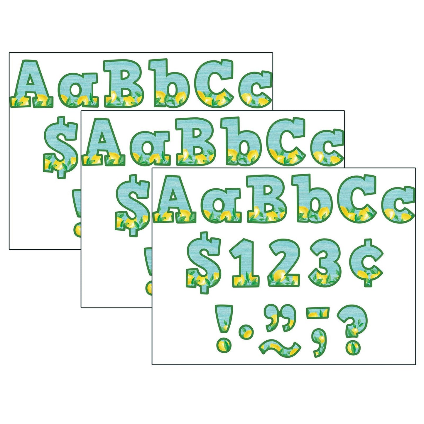 Lemon Zest Bold Block 4" Letters Combo Pack, 230 Per Pack, 3 Packs - Loomini