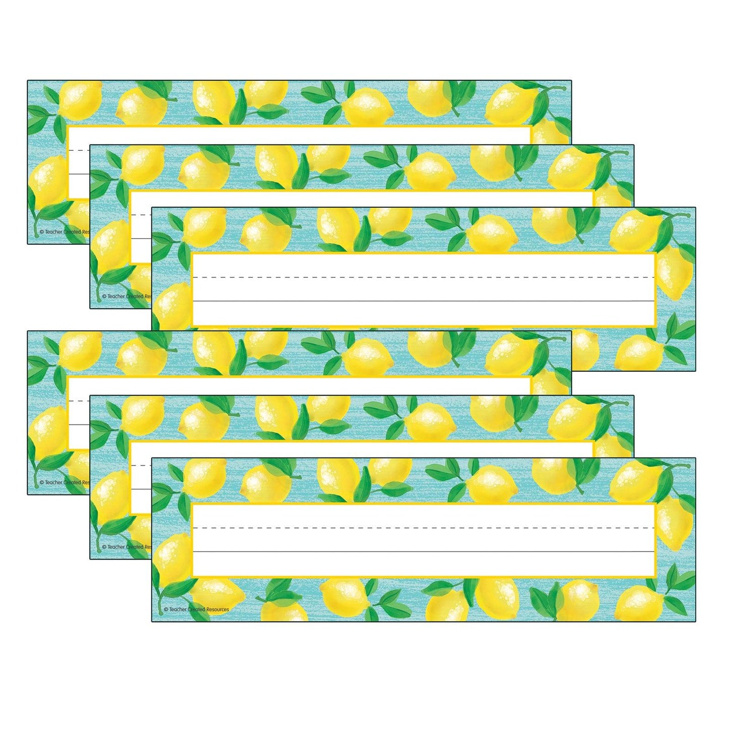 Lemon Zest Flat Name Plates, 11.5" x 3.5", 36 Per Pack, 6 Packs - Loomini