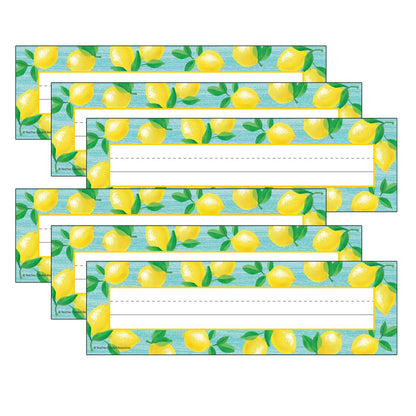 Lemon Zest Flat Name Plates, 11.5" x 3.5", 36 Per Pack, 6 Packs - Loomini