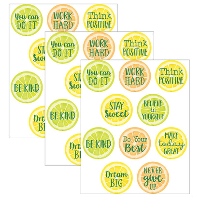 Lemon Zest Positive Saying Accents, 30 Per Pack, 3 Packs - Loomini