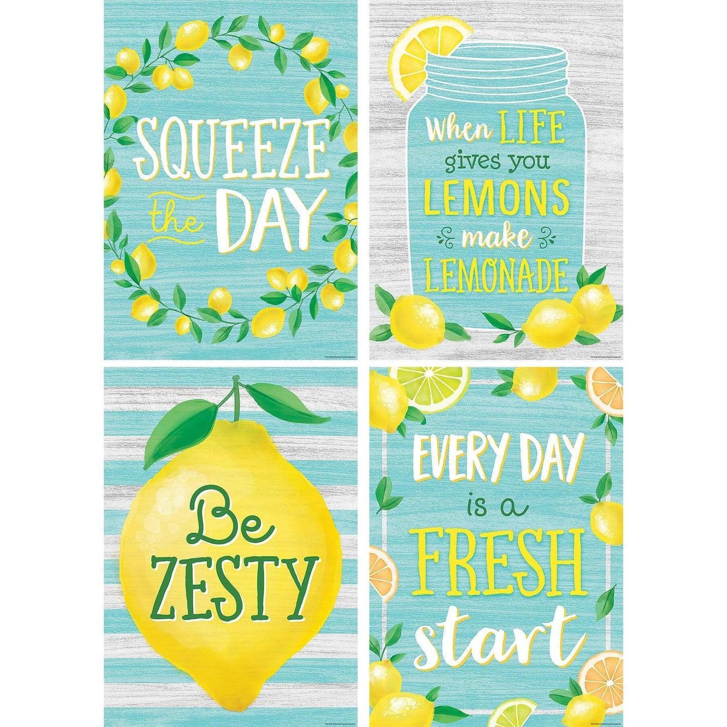 Lemon Zest Posters, 13-3/8" x 19", Set of 4 - Loomini