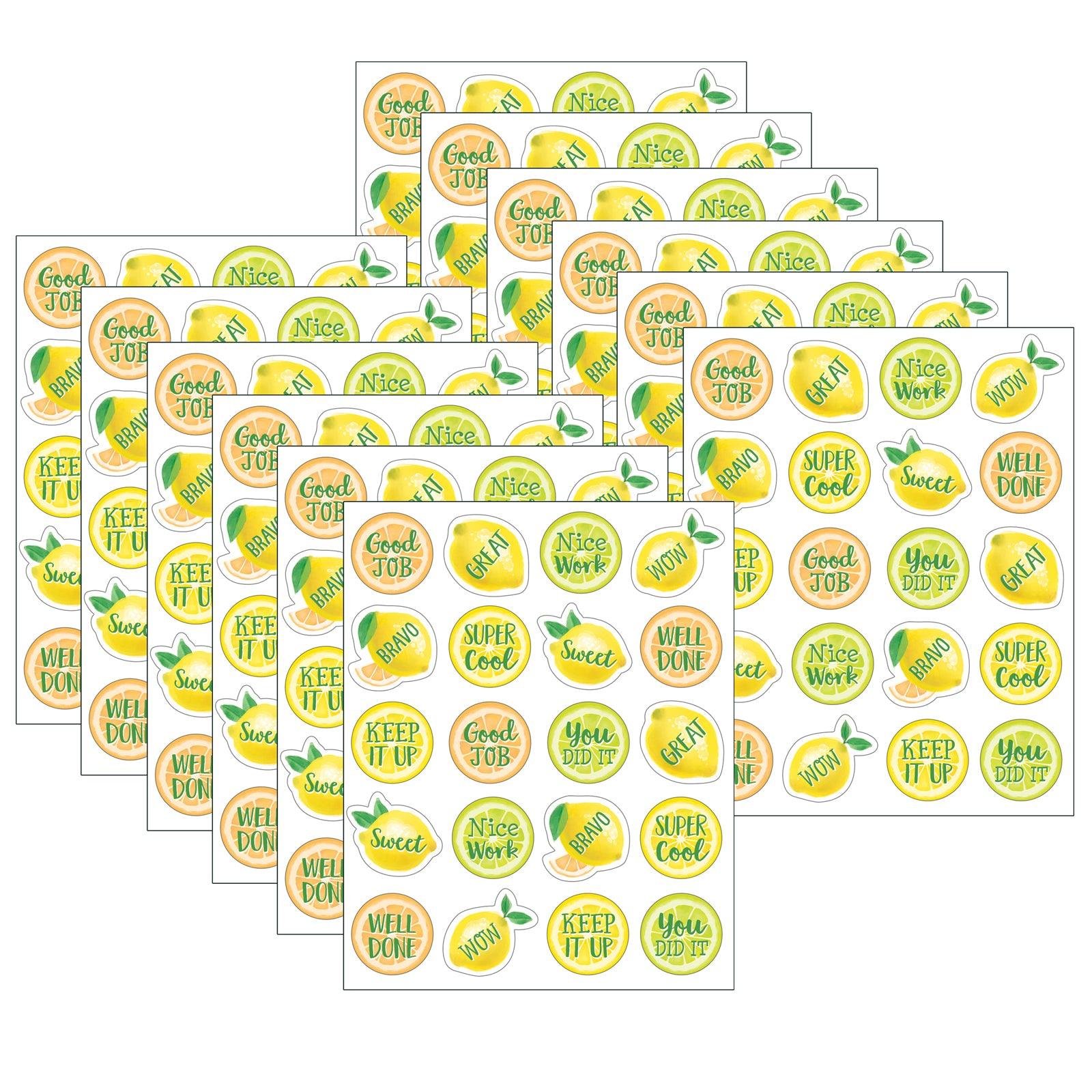 Lemon Zest Stickers, 120 Per Pack, 12 Packs - Loomini