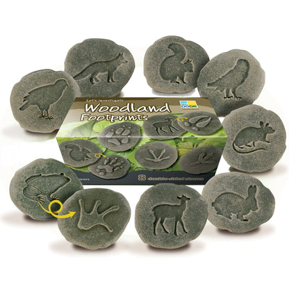 Let's Investigate Woodland Footprint Stones, Set of 8 - Loomini