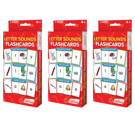 Letter Sound Flashcards, 3 Sets Per Pack, 3 Packs - Loomini