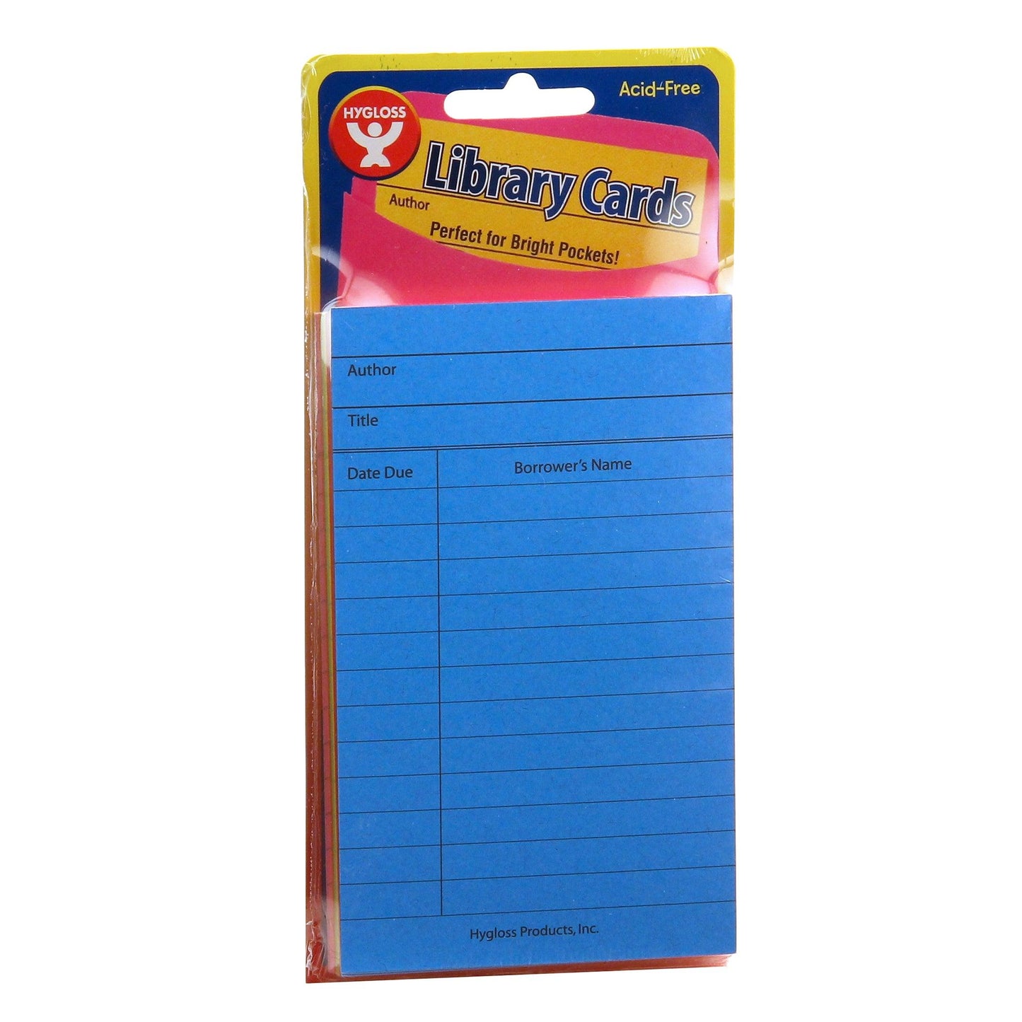 Library Cards, Assorted Colors, Pack of 500 - Loomini