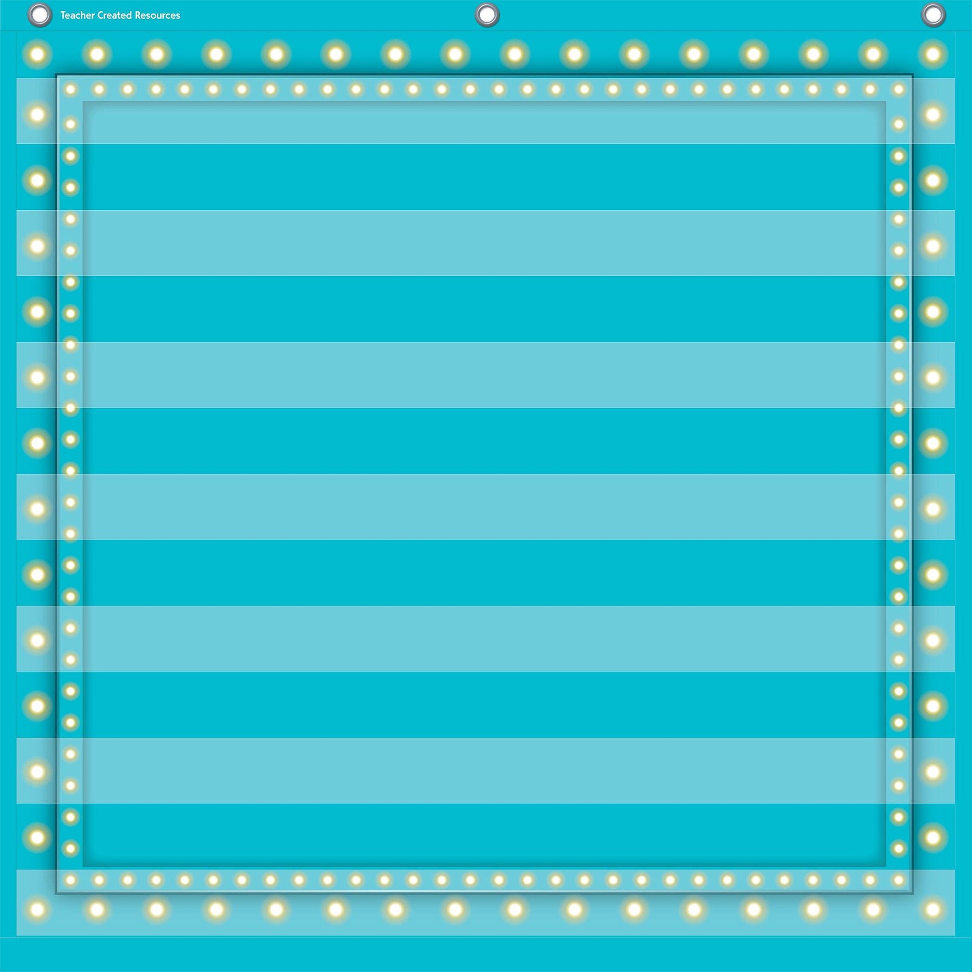 Light Blue Marquee 7 Pocket Chart (28" x 28") - Loomini