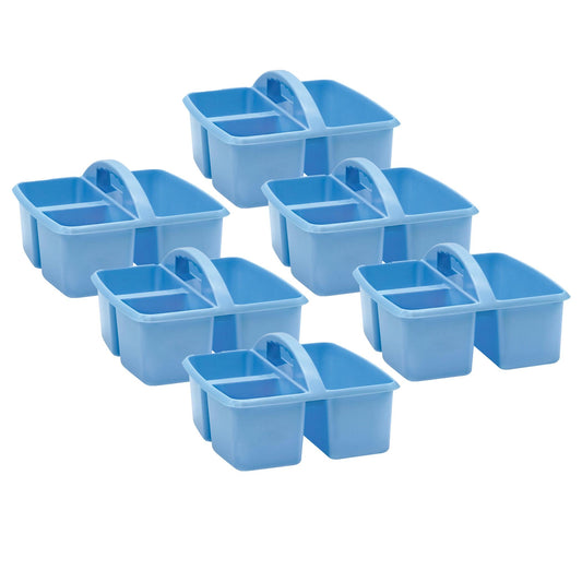 Light Blue Plastic Storage Caddy, Pack of 6 - Loomini