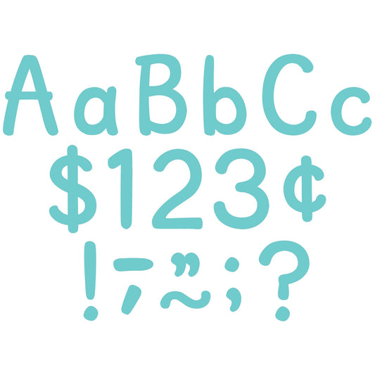 Light Turquoise 4" Modern Classic Letters Combo Pack, 257 Per Pack, 2 Packs - Loomini