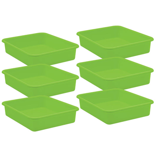 Lime Large Plastic Letter Tray, Pack of 6 - Loomini