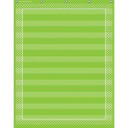 Lime Polka Dots 10 Pocket Chart - Loomini