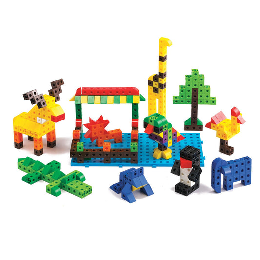 Linking Cubes Classroom Set - 500 Construction Blocks in 10 Colors - Loomini