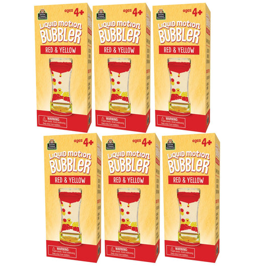 Liquid Motion Bubbler, Red & Yellow, Pack of 6 - Loomini
