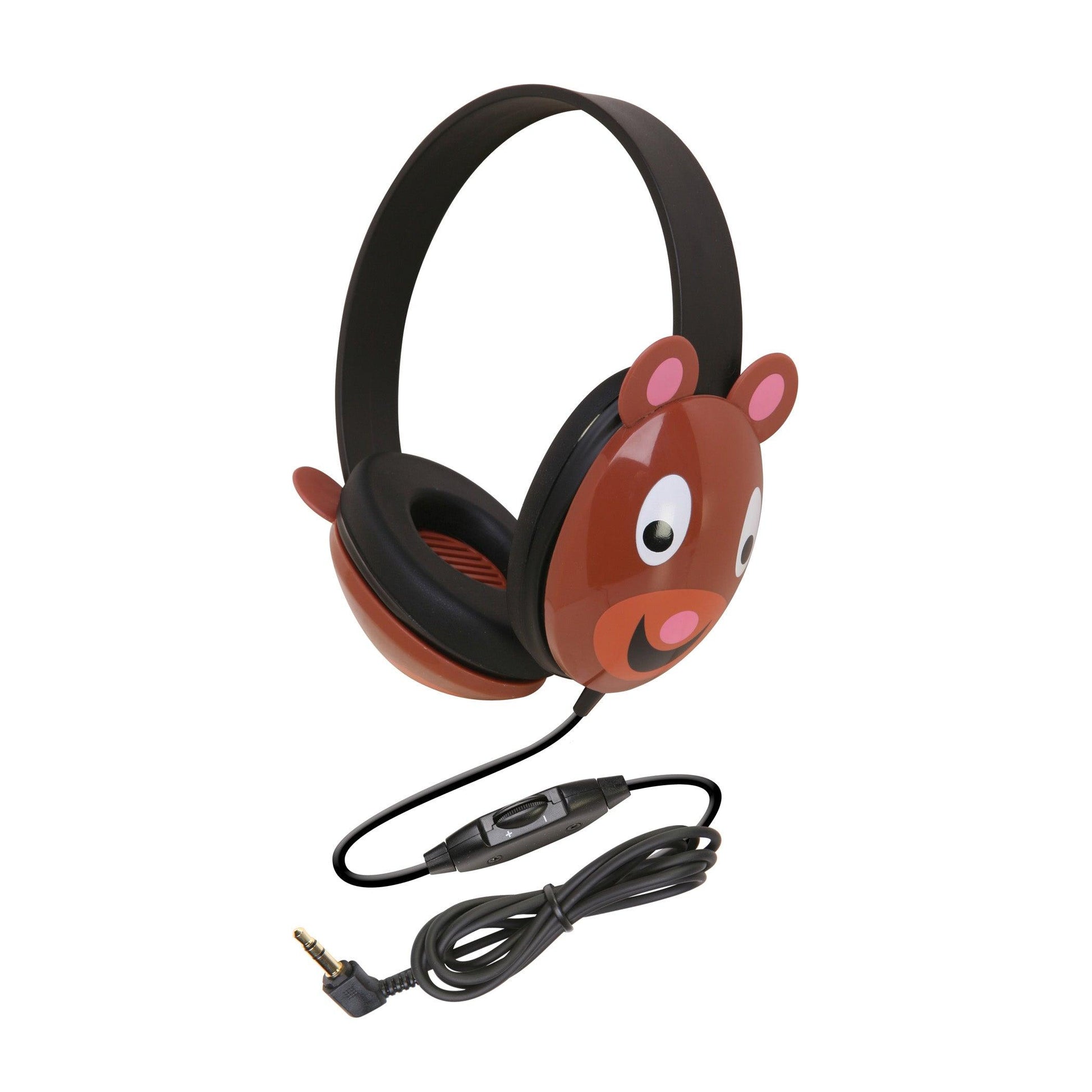 Listening First Animal-themed Stereo Headphones, Bear - Loomini