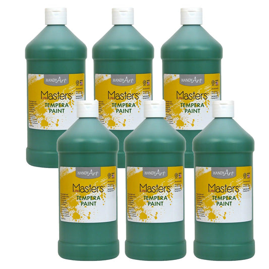 Little Masters® Tempera Paint, Green, 32 oz., Pack of 6 - Loomini